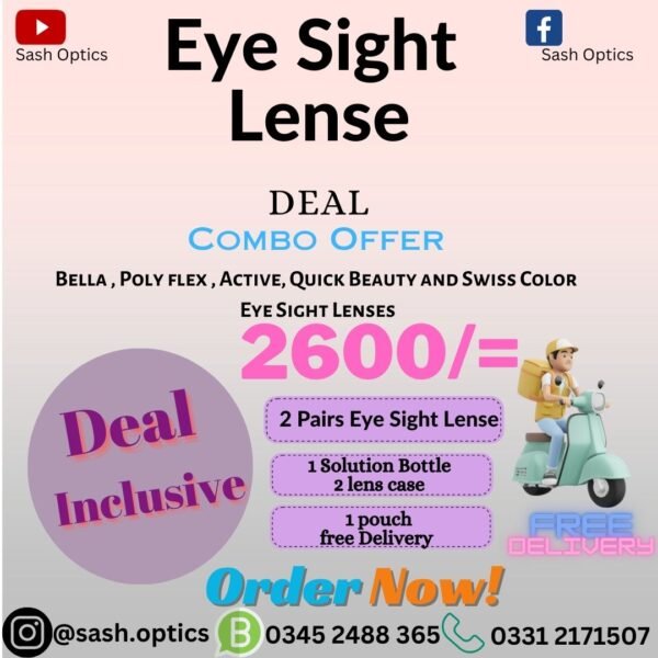 5 Brands Combo Offer Bella , Poly flex , Active, Quick Beauty and Swiss Color  Eye Sight Lenses