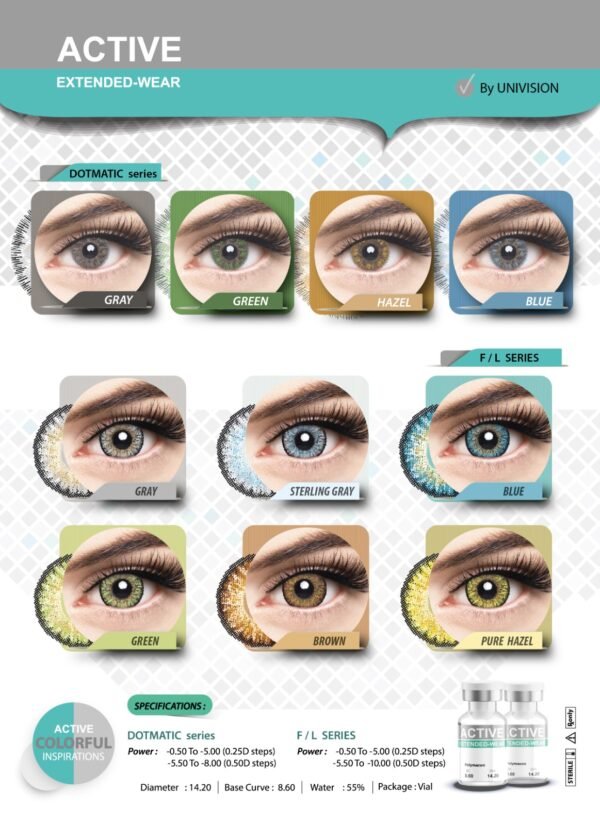 Active Daily Wear Lenses Plain & Powers lenses
